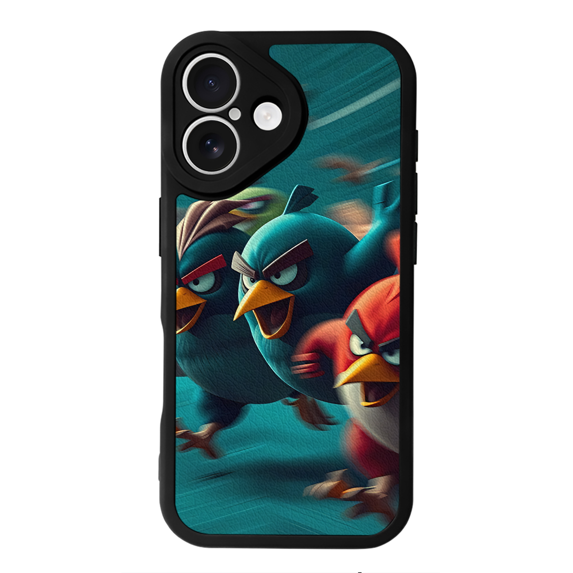 （画像用） Angry Birds アングリーバード 【iPhone 16シリーズ対応】シリコンスマホケース（レザー調） 材質：シリコン